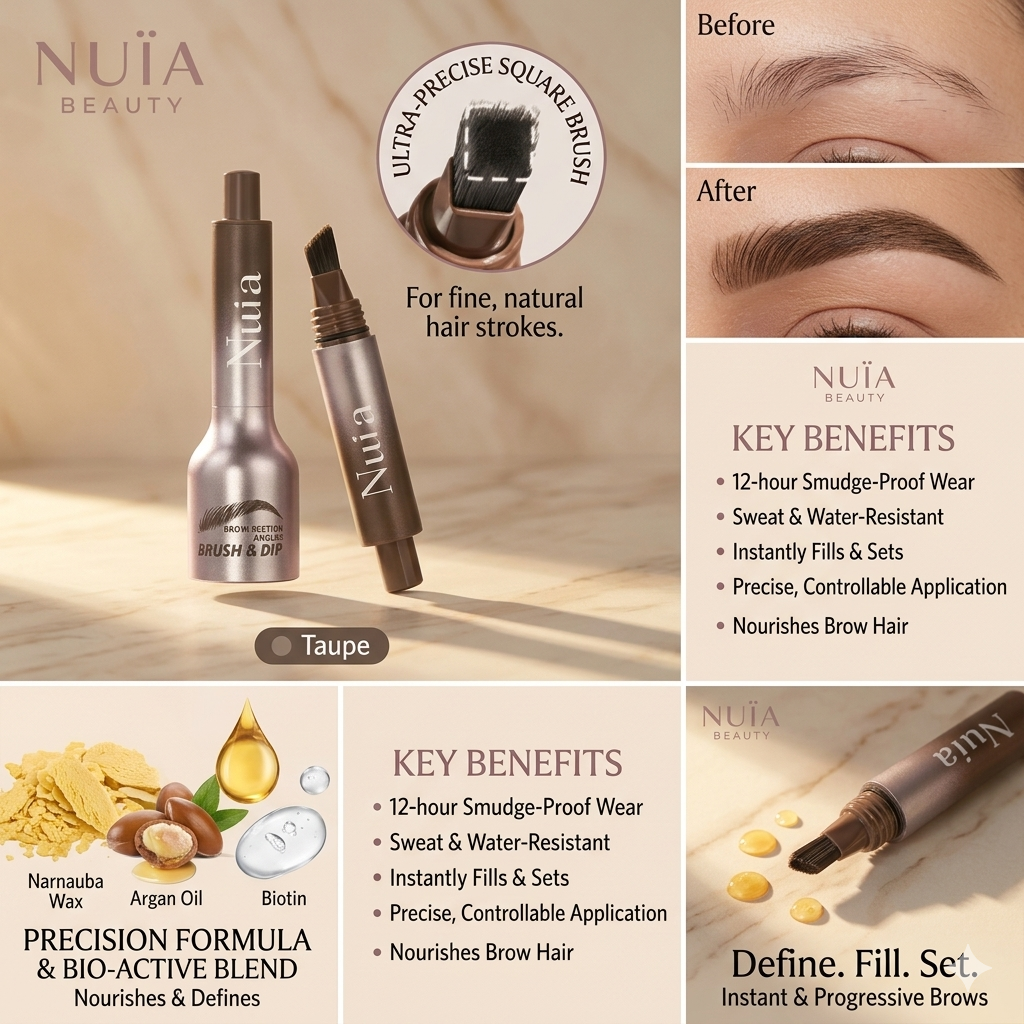 NUÏA Brow Sculpt™ | Brow Cream & Precision Brush